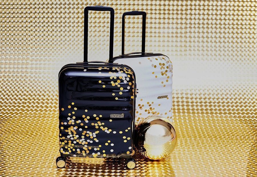 American Tourister has prepared Confetti suitcase for New Year and Christmas