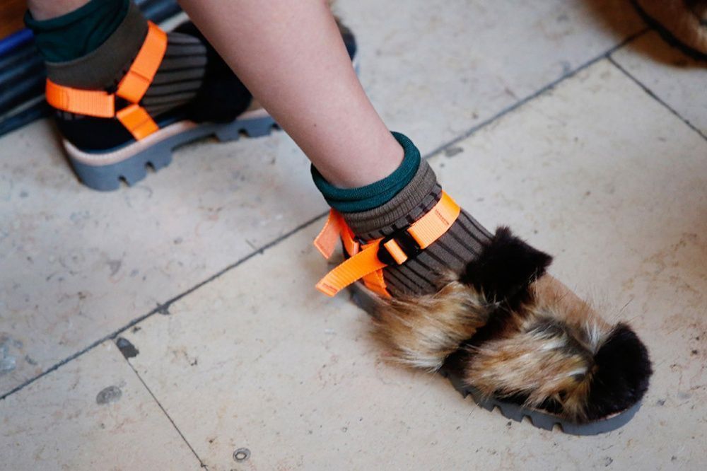 Kolor Fur Sandals and Balenciaga Colored Sneakers