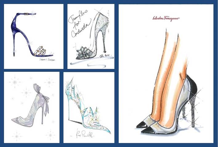 Nine shoe brands created shoes for Cinderella