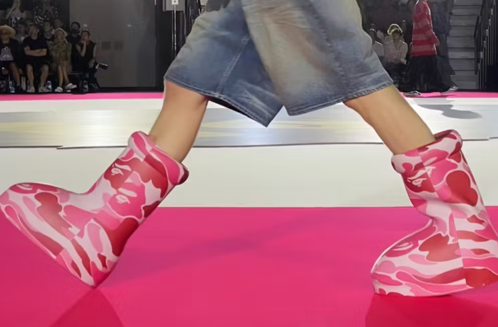 Japanese BAPE takes to the catwalk MSCHF Big Red Boots