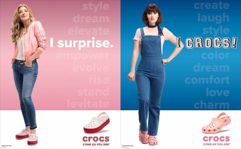 Crocs запустил третью рекламную кампанию «Come as you are» с участием кинозвезд