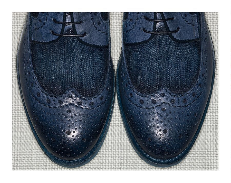 Italian brand Doucal's introduced a collection of denim shoes