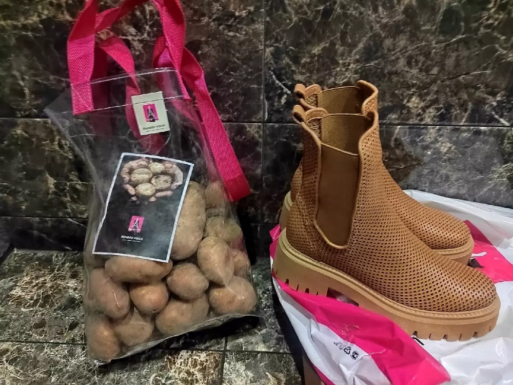 Shoes from Rendez-Vous and a sack of potatoes to boot