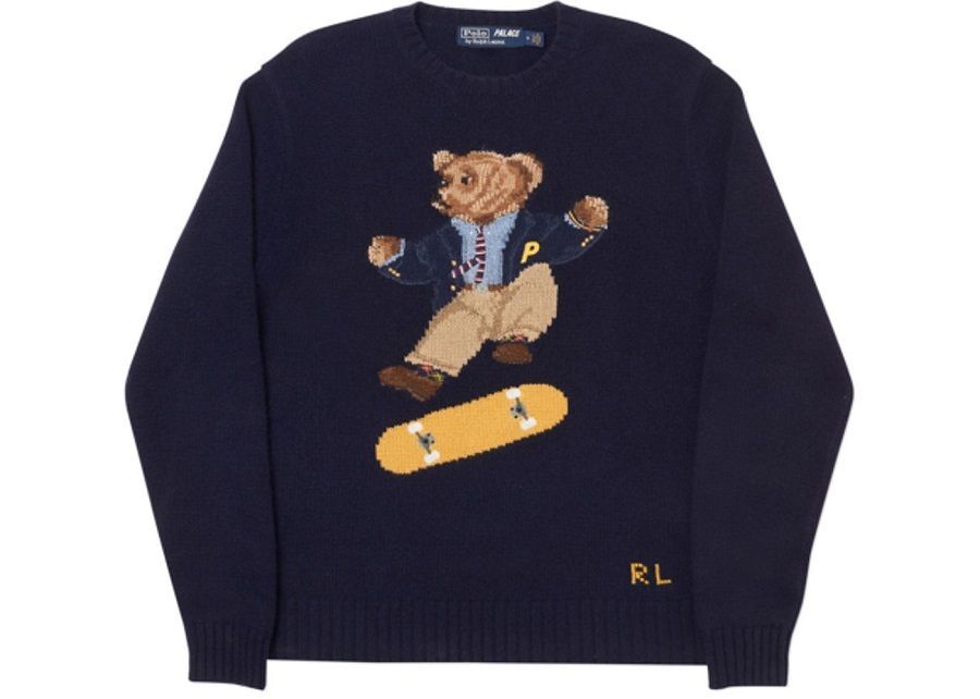 Palace x Ralph Lauren Skate Polo Bear Sweater Aviator Navy