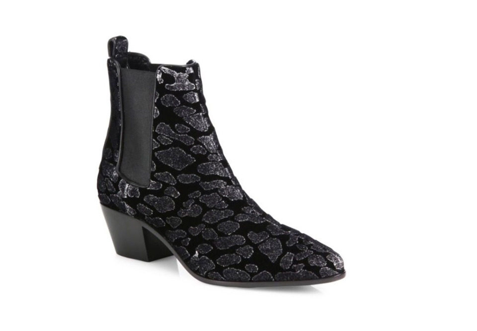 Saint Laurent Velvet Ankle Boots