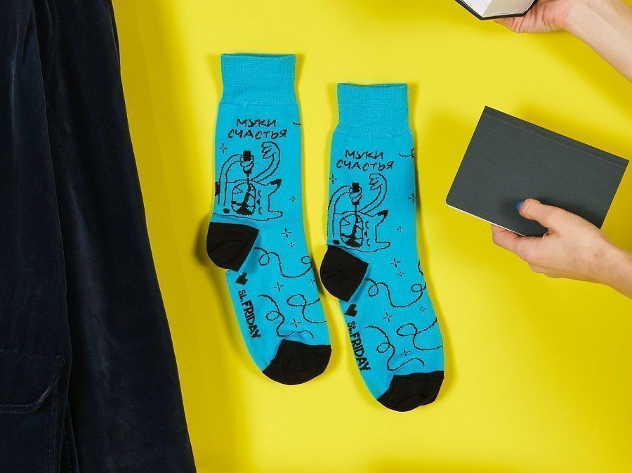 St. Friday Socks and MEGOGO Audio have released socks for the 200th anniversary of F.M. Dostoevsky