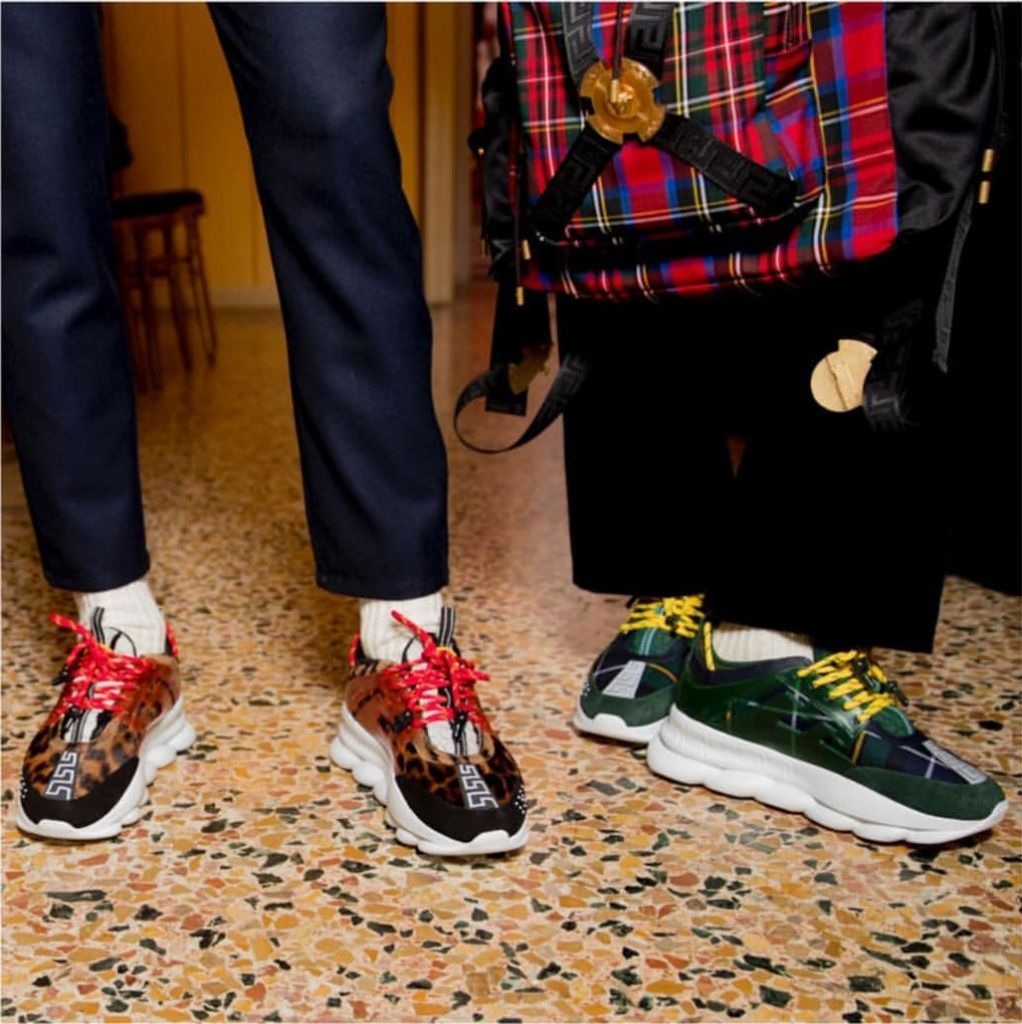 Versace plaid sneakers cheap