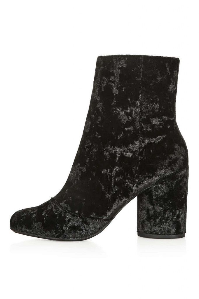 Topshop Velvet Ankle Boots