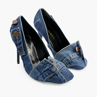 French brand Bruno Frisoni continued the theme of "denim shoes"