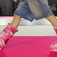 Japanese BAPE takes to the catwalk MSCHF Big Red Boots