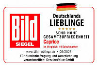 CAPRICE hat bei Deutschlands Favorit 2023 eine sehr hohe Kundenzufriedenheitsbewertung erhalten