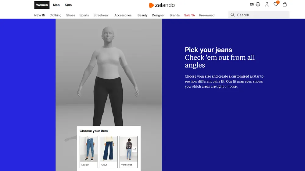 Zalando está probando un probador virtual