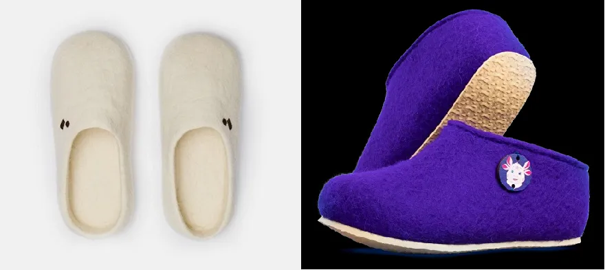 Due novità dal mondo delle ciabatte e delle scarpe in feltro.