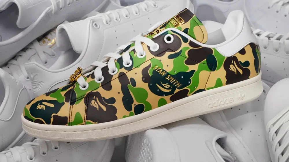 Adidas Originals and Bape have released Stan Smith sneakers in camouflage