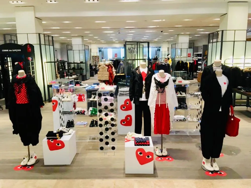 Pop up store Comme Des Garçons Play on Valentine's Day, Tsvetnoy department store, Moscow