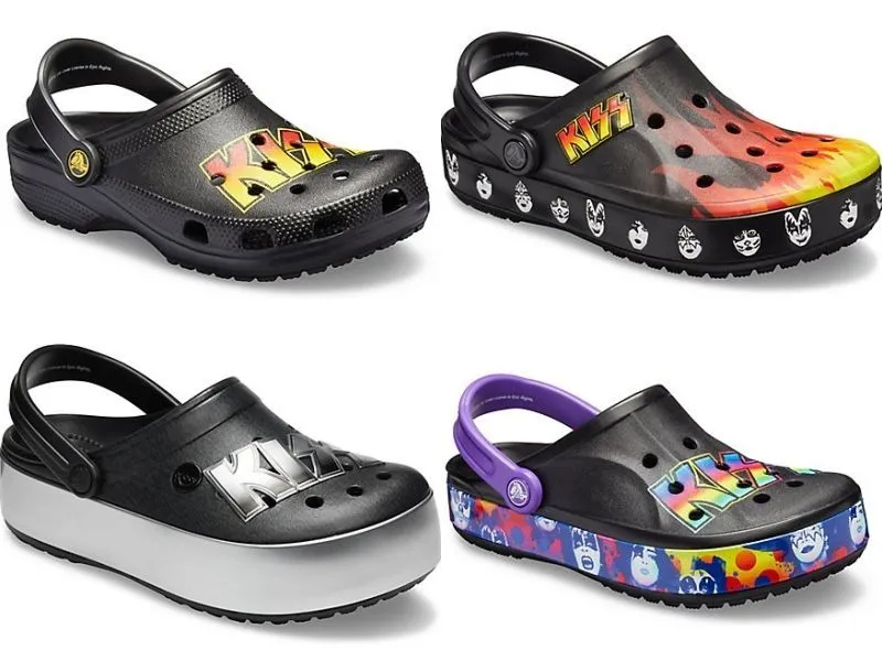 Crocs has collaborated with the cult group 70's. Kiss