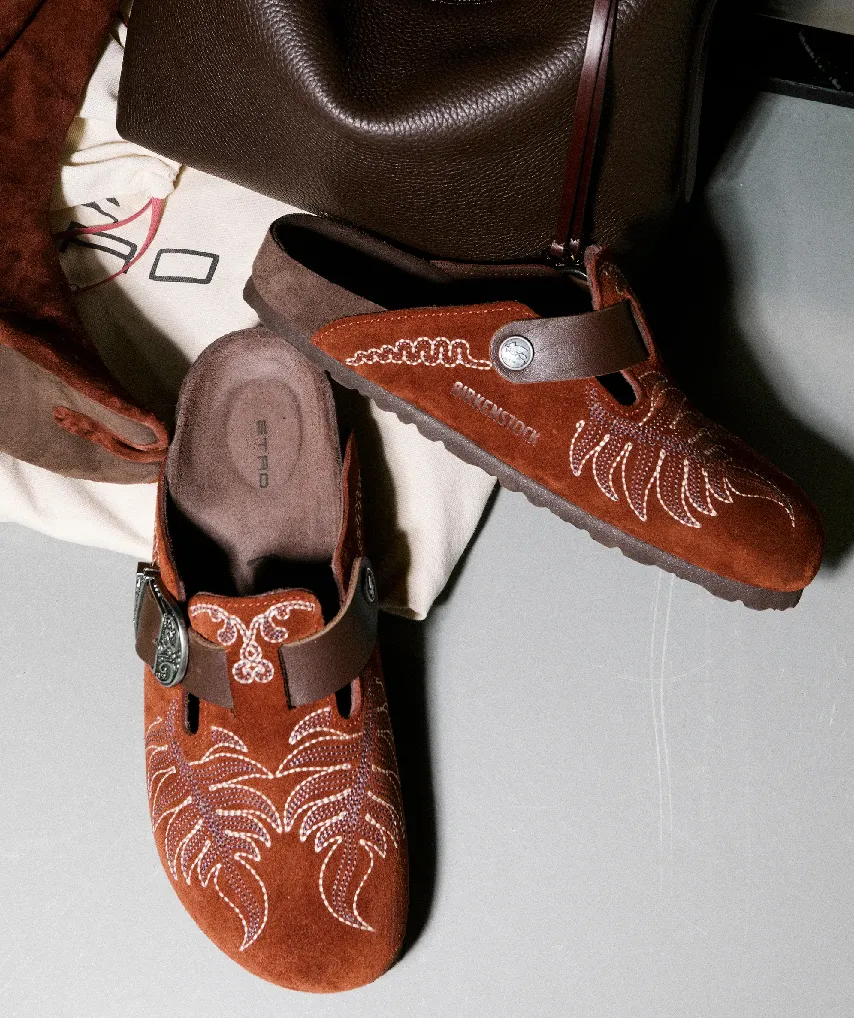 The Birkenstock by Etro collaboration was presented at Milan Fashion Week.