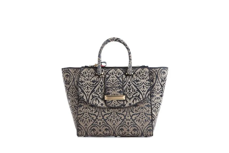 Ballin introduced a new line of bags from Venetian brocade