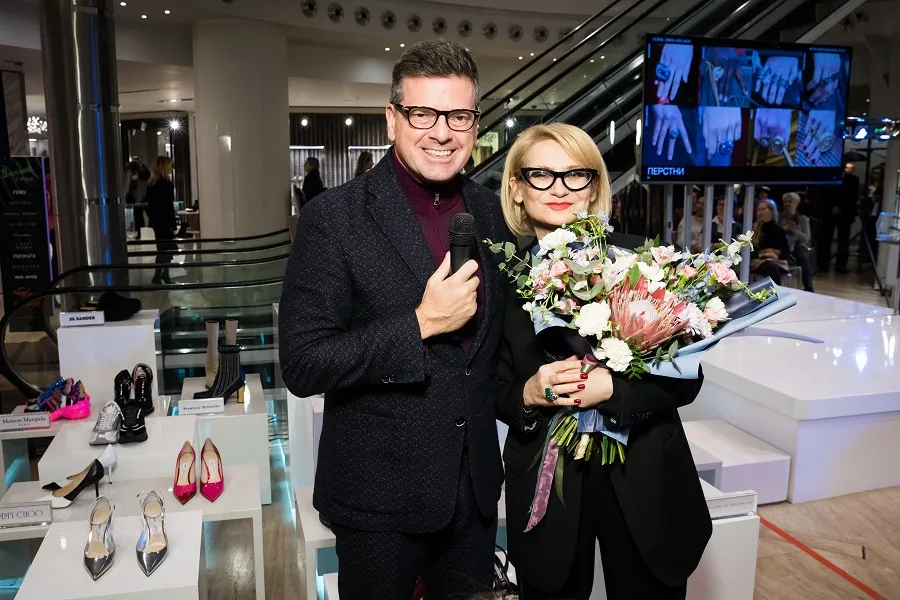 Fashion experts Konstantin Adrikopoulos and Evelina Khromchenko